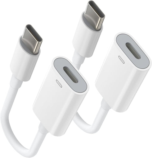 MoKo Lightning to USB C Cable Adapter 2 Pack, Lightning Female to USB C Male Adapter Connector for iPhone 15/15 Pro/15 Pro Max/15 Plus, Support 35...