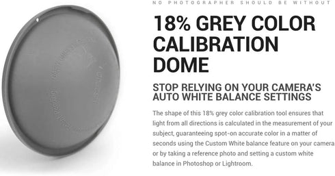 Gary Fong ColorPerfectDome - Half Spherical 18% Grey Color Balance Tool...