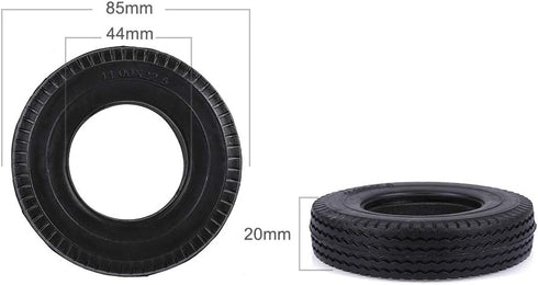 GoolRC 4pcs Trailer Car Rubber Tires for 1/14 Tamiya Tractor Truck RC Climber Trailer...