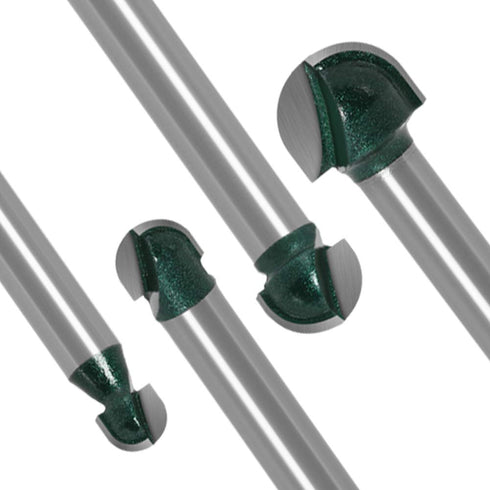 Yakamoz 4Pcs 1/4" Shank Round Nose Router Bit Core Box Router Bits Set Round Groove CNC Sign Making Router Cutter Woodworking Carving Cutting Tool...