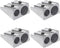 4Pcs Silver Magnesium Pencil Sharpener, Magnesium Metal Pencil Sharpener Manual, Double Holes Rectangular Pencil Sharpener, Handheld Pencil Sharpe...