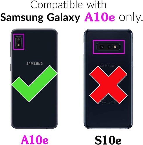 Asuwish Phone Case for Samsung Galaxy A10e Wallet Cover and Tempered Glass Screen Protector Leather Flip Credit Card Holder Stand Lanyard Wrist St...