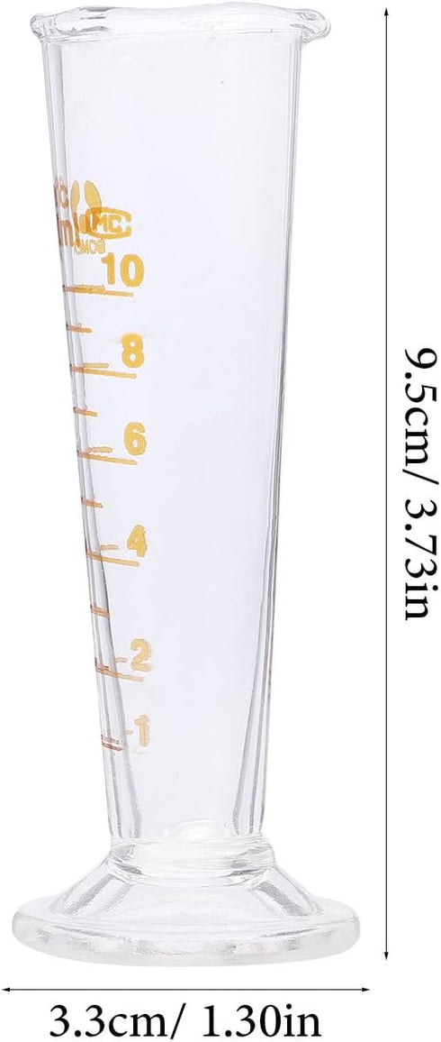 Professional Lab Graduated Measuring Cup with Spout Wide Mouth Glass Conical Conical Beaker Thickened Borosilicate Beaker (10ml)...