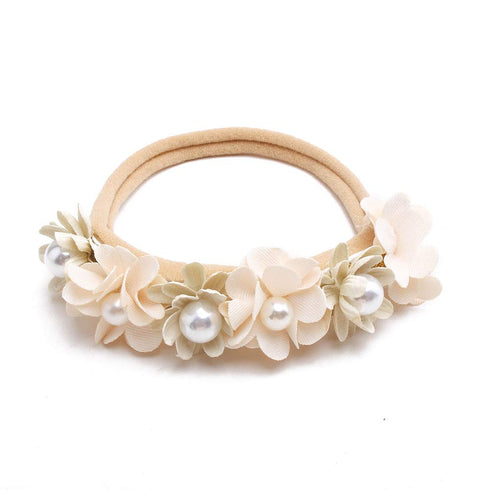cherrboll 3pcs Baby Girl Flower Headbands, Super Soft & Stretchy Nylon Floral Hairbands for Newborn Toddler...