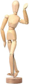 8 Inch Artists Wooden Manikin Flexible Body Joints Human Figure Puppet Model Wood Male Mannequin Doll Ornament Stand for Home Office Desk Decorati...