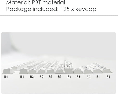 OLizee® 125 Keys Large Print Keycaps PBT Keycaps Full Set Oversized Print Letters Cherry Profile Keycap Set Gaming Keyboard Keycaps for Poor Eyesi...