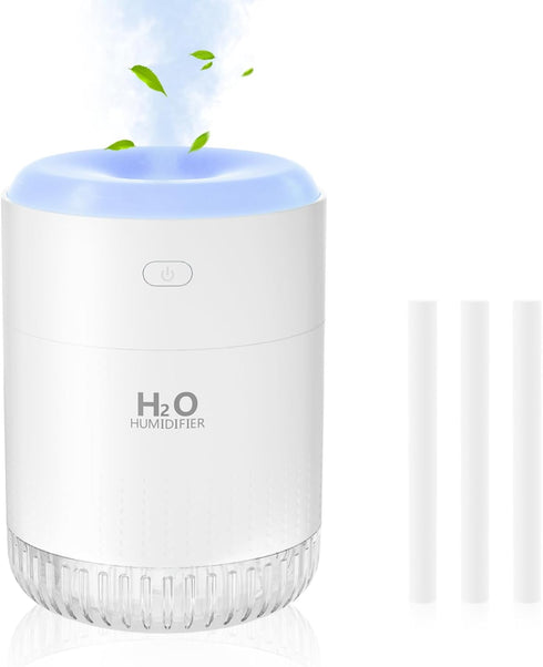 SZO Colorful Mini Humidifier, USB Rechargeable Humidifier, 4 Modes Super Quiet, Humidifiers For Bedroom,Suitable For Travel Office Family-White...
