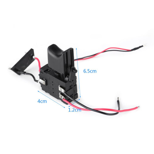 Electric Drill Switch, 7.2 V - 24 V Electric Power Tool, Lithium Battery Cordless Replacement Drill Speed Control Trigger Switch with Small Light ...