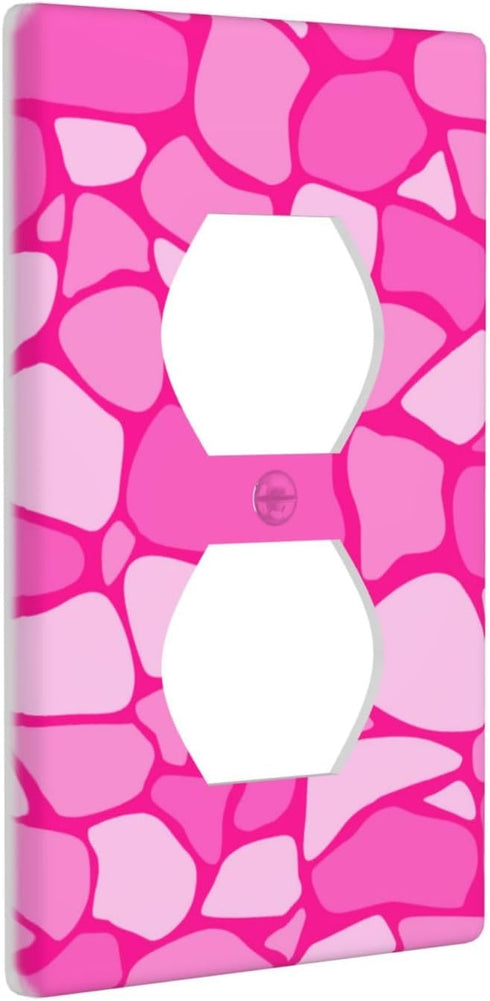 Pink Single Duplex Outlet Light Switch Plate Cover Decor Wall Plate Decorative Outlet Cover For Home Bedroom Kitchen 4.5 * 2.76 Inches...