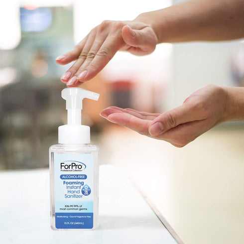 ForPro Professional Collection Alcohol-Free Foaming Instant Hand Sanitizer, Moisturizing, Dye and Fragrance Free Sanitizer, 15 Ounce Pump Bottle...