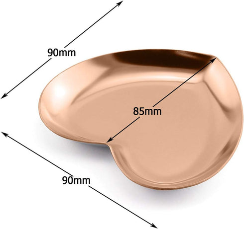 1 Piece Rose Gold Luxurious Metal Storage Tray Heart Shaped Jewelry Display Tray Home Decoration Serving Plate Craft For Table Organizer...