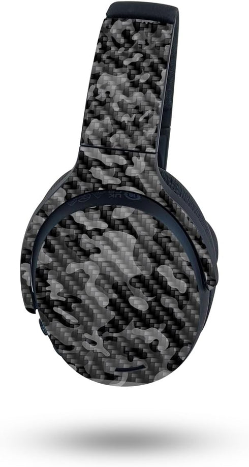 MightySkins Carbon Fiber Skin Compatible with Skullcandy Crusher ANC 2 - Black Camo | Protective, Durable Textured Carbon Fiber Finish | Easy to A...