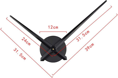 Timelike 3D DIY Wall Clock, 1M Modern Frameless Large 3D DIY Wall Clock Kit Decoration Home for Living Room Bedroom (Black-Black)...