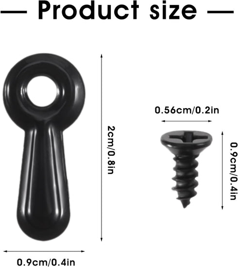 Picture Frame Turn Button Fasteners Set, 100Pcs Picture Frame Backing Hardware with 100 Pieces Screws for Hanging Pictures, Photos, Drawing Black...