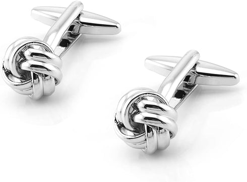 Lady Men's Cuff Links for French Silver Knot Tuxedo Shirt Stainless Brass Metal Shirt Buttons Cufflinks Anniversary In Gift Box...