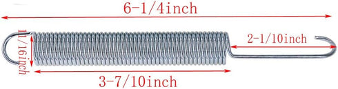 Yoogu 6-1/4 inch Replacement Recliner Sofa Chair Mechanism Tension Springs (Pack of 2) Long Neck Hook Style...