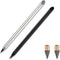 2pcs Metal Inkless Pencil with BONUS 2 Replaceable Nibs, Metal Inkless Pen Erasable Pen Metallic Pencil Reusable Everlasting Pencil for Writing Dr...