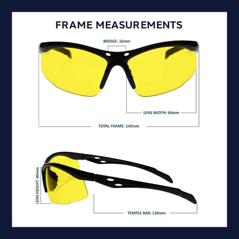 Bifocal Safety Glasses - Safety Glasses with Readers for Healthcare, Woodworkers, Motorcyclists, Workshop - Ansi Z87+ - Polycarbonate Lenses - (Ye...
