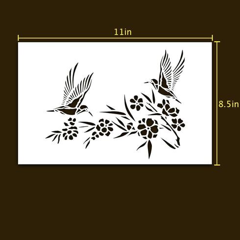 Hummingbird Stencil | Inspirational Awesome Street Art Graffiti Spring Nature Bird Hummingbird Stencils for Painting on Wood, Glass, Wall, Rock, F...