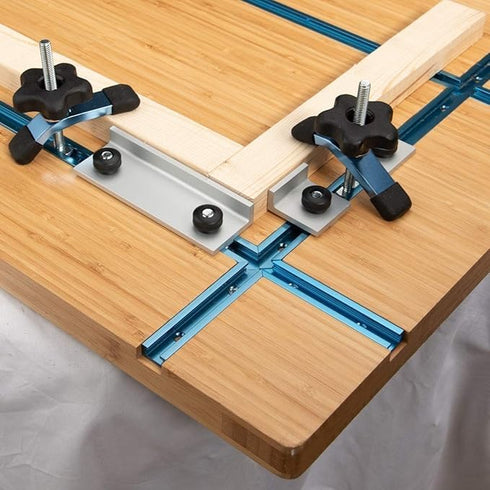 POWERTEC 71609 3" T-Track Intersection Kit with Predrilled Mounting Holes, for Universal T Track, T Track Accessories for Woodworking Jigs and Fix...