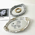 Sooyee Decorative Tray - White and Gold Mirror Tray for Bathroom Vanity, Dessert & Coffee Table, Home Decor with Handle...