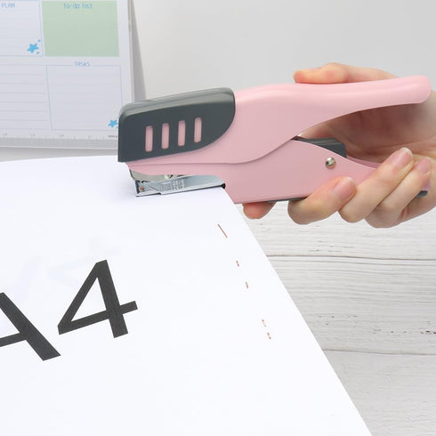 Hand Held Plier Pink Stapler Handheld Desktop Stapler Effortless Heavy Duty Stapler 25 Sheets Capacity No Jam Reduced Effort for Desk Home Office ...