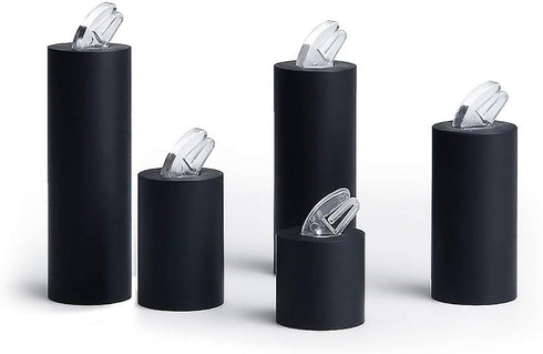 Black Acrylic Ring Display Stand 7 Piece Acrylic Cylinder Ring Display Organizer...