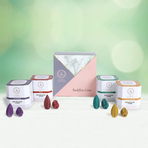 Aakriti Incense Cones Natural Handwork Backflow Waterfall Incense Rose, Sandalwood, Patchouli & Lavender Fragrance, Backflow Incense Cones for Med...