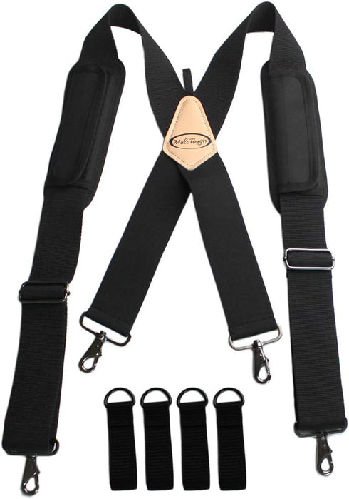 MELOTOUGH Tool Belt Suspenders Work Belt Suspenders Flexible Adjustable Straps with Moveable Padded Shoulders with 4 Loop Attachments...