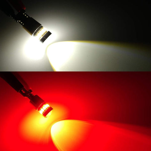 iBrightstar 12-24V Super Bright 194 912 921 168 175 2825 W5W T10 LED Bulbs with projectors for Car Truck 3rd Brake Lamp Cargo Lights, White/Red...