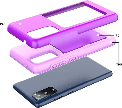 Galaxy s20 FE Case with Card Holder,Silicone Hybrid Protective Wallet Cover Case for Samsung Galaxy s20 FE - Grey...