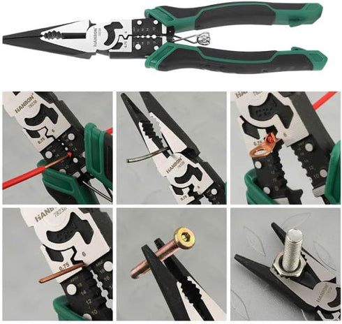 Spring-assisted industrial-strength heavy-duty Needle nose plier...