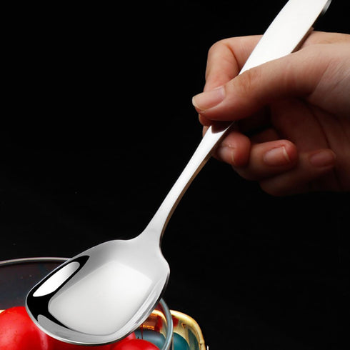 Square Head Spoons, Korean style Square Sugar Spoon,Thick Heavy Stainless Steel Soup Spoons Table Spoons Dinner Spoons Flat Square Spoon,7 Inch,Se...