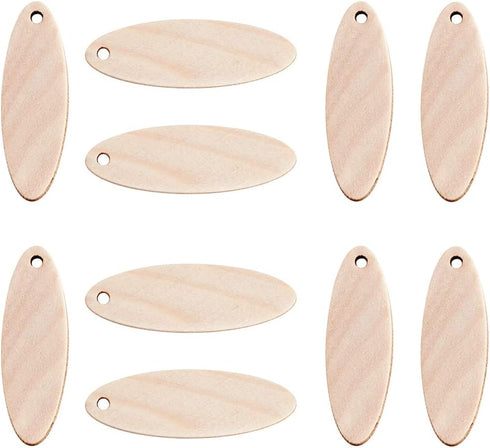 KISSITTY 200pcs Natural Unfinished Blank Wooden Oval Flat Pendants Wheat 1.4x0.47 Inch for Earring Pendant Jewelry DIY Craft Making...