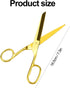 MultiBey Scissors Straight Recycled Stainless Steel 7" Copper Gold Multipurpose Fabric Leather Arts and Crafts Paper Shears Heavy Duty (Upgraded)...