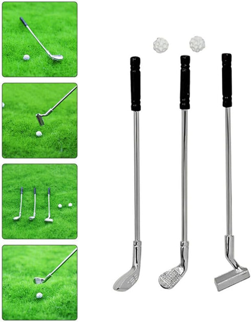 jojofuny 1 Set of Dollhouse Golfing Club, Miniature Golf Club Balls Set, Miniature Golf Clubs, Mini Golf Club Model Toys, for 1:12 Scale Dollhouse...