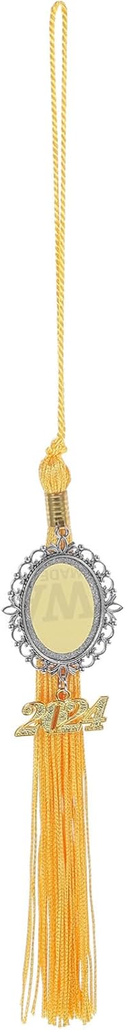 Holibanna Sublimation Photo Charm Graduation Tassel with 2024 Charm for Graduation Cap Charm DIY Heat Transfer Graduation Tassel Decorations Cerem...