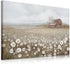 ATELIYISHU Barn Canvas Wall Art Rustic Farmhouse Wall Decor Country Meadow Landscape Painting Sky and Wild Flowers Prints Artwork for Bedroom Kitc...
