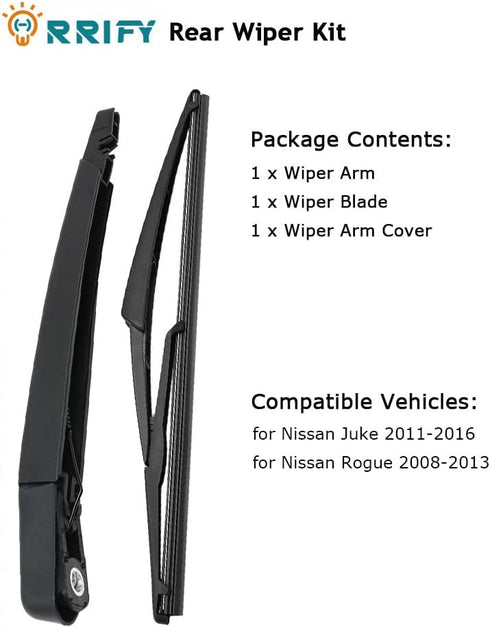 Rear Windshield Wiper Arm Blade Set 28780-JM00A for Nissan Juke 2011-2016, for Nissan Rogue 2008-2013...
