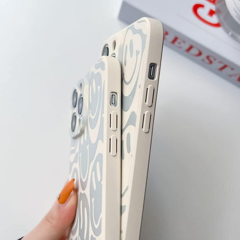 KERZZIL Cute Funny Face Phone Case Compatible with iPhone 14 Pro Max,Liquid Silicone Girly Cases,Cartoon Grimace Soft Gel Rubber Full-Body Protect...