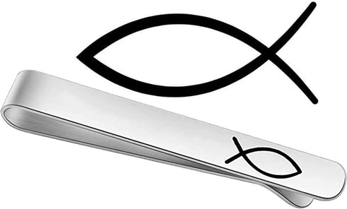 Jesus Fish Tie Bar Ichthus Tie Clip First Communion Skinny Tie Clip for Little Man...