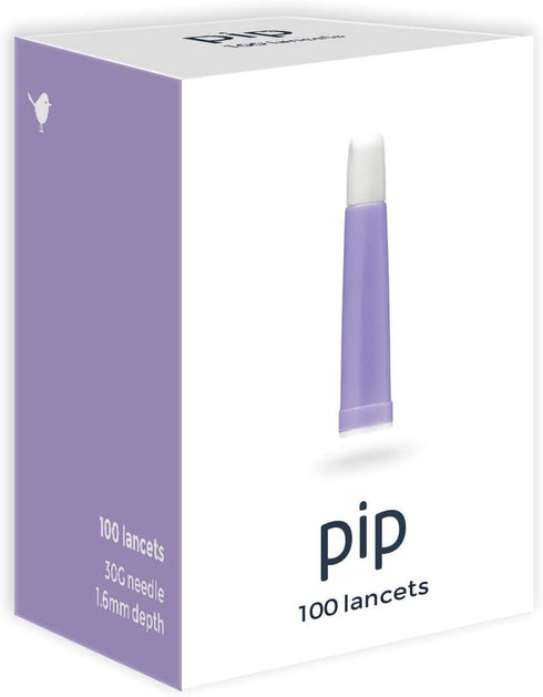 Pip 100 Lancets | All-in-One 30G-1.6mm Diabetes Safety Lancets | Sensitive Fingerstick Testing for Blood Sugar & Ketone Monitors...