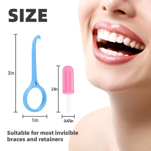 12PCS Clear Aligner Removal Tools with 2 PCS Aligner Chewies Accessories for Invisible Retainers and Dentures, Dental Orthodontic Aligner Removal ...