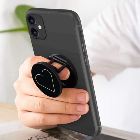 Multi-Function Cell Phone Stand, White Black Purple Pink Heart Expanding Stand Grip for Smartphones and Tablets (4 Pack), PENGY-49...