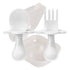 Grabease Toddler Utensils - Toddler Spoons and Forks - Baby Silverware for Self-Feeding - BPA-Free, Phthalate-Free Plastic Set - White...