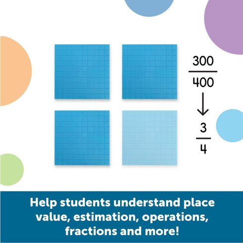 Learning Resources Plastic Base Ten Flats, 10 Piece...