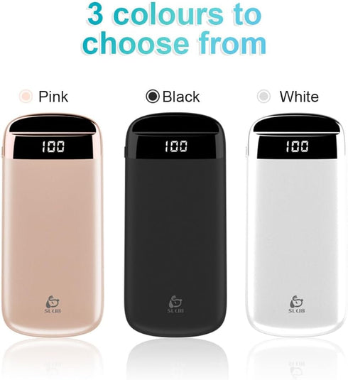 Portable Charger with Built in Cables, Portable Power Bank 10000mAh, with 2 Integrated Charging Cables, 5 Outputs, LED Display, Slim Battery Pack,...