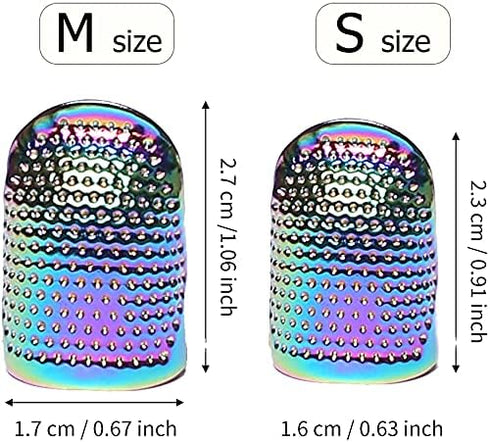 AXEN 4 Pieces Sewing Thimble, Metal Dazzle Gold Sewing Thimble Finger Protector, Accessories DIY Sewing Tool, Two Size 4 Pieces...