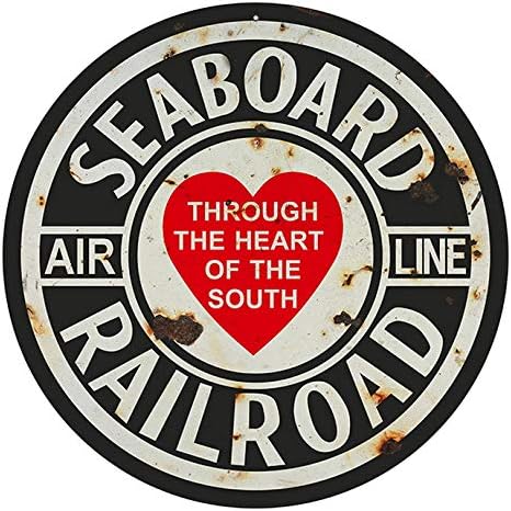 Sylty Reproduction, Aged, Seaboard Railroad Sign Retro Dad Garage Man Cave Car Metal Tin Sign 12X12 Inch...