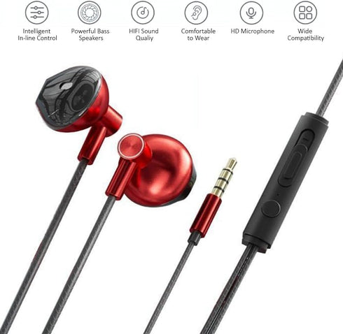 Kamon 4 Pack Earbuds Headphones with Remote & Mic, Earphones Wired Stereo in-Ear Bass for iPhone, Android, Smartphones, iPod, iPad, MP3, Fits All ...